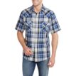 Short Sleeve Mens Plaid Western Shirt